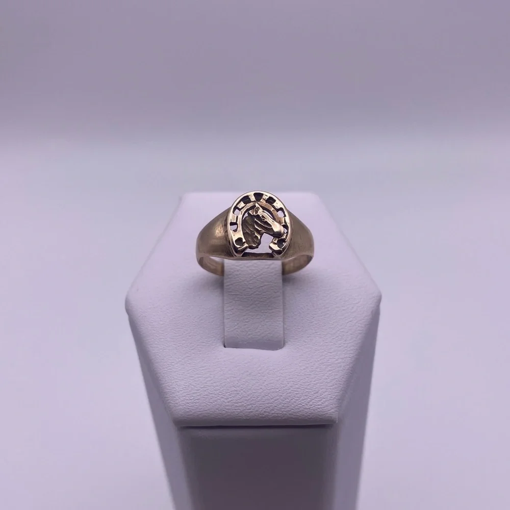 10k yellow gold Horseshoe ring - Picture 2 of 11
